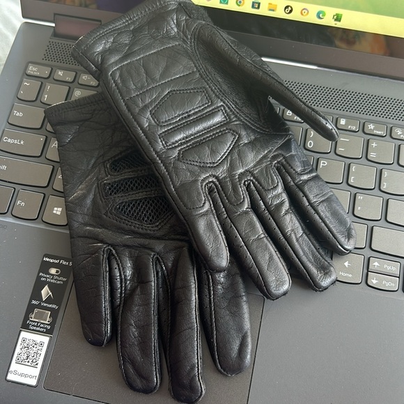 Harley Davidson leather gloves size XS palm fill silicone gel Velcro adjustable - Picture 2 of 13